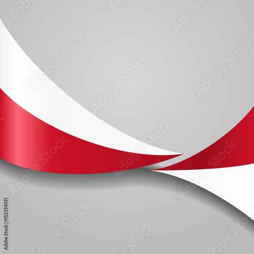 Polish wavy flag. Vector illustration.