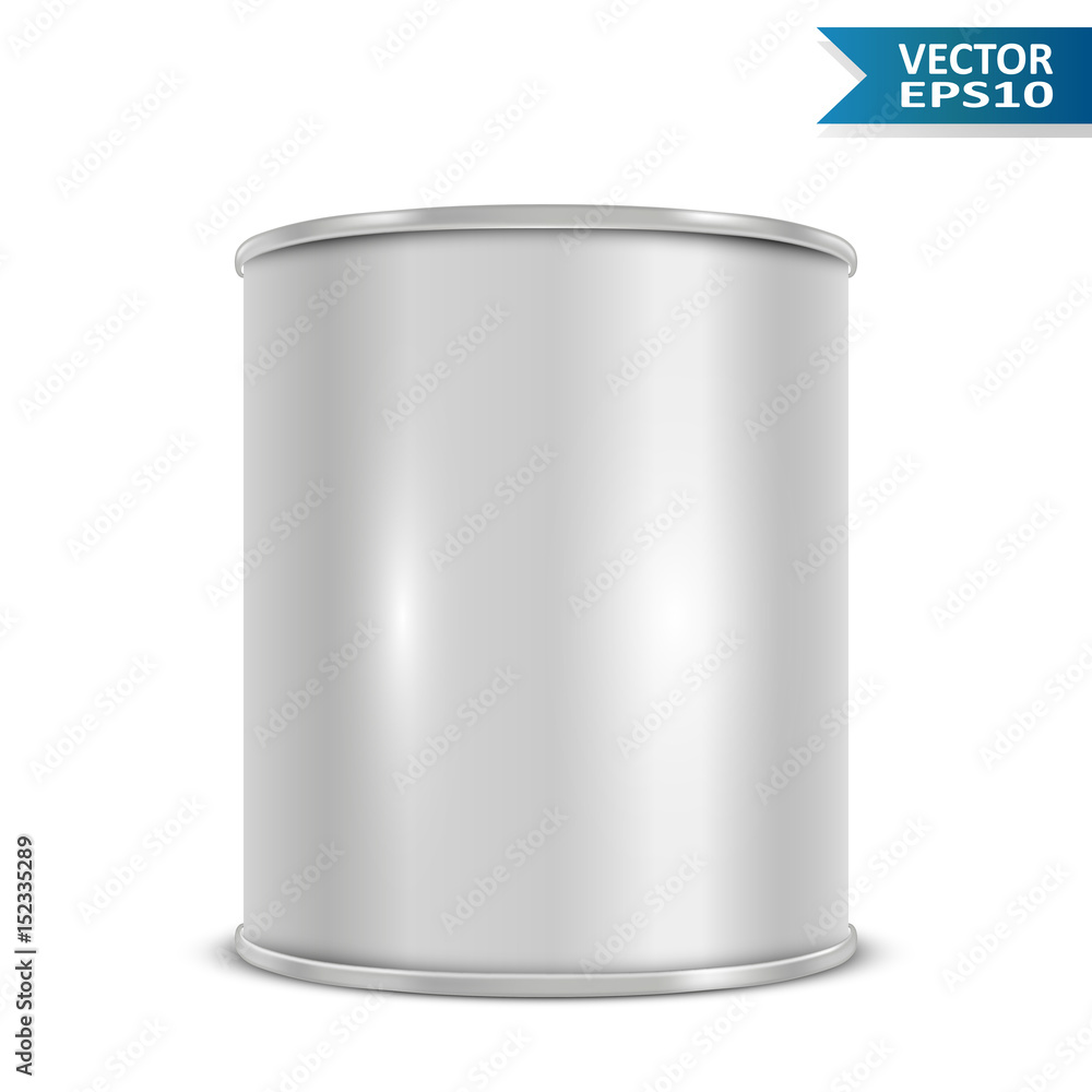 Metal tin can side view Metal tin can side view