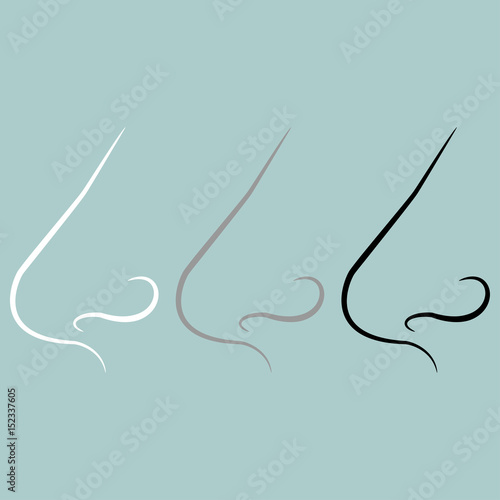 Nose white grey black colour icon.