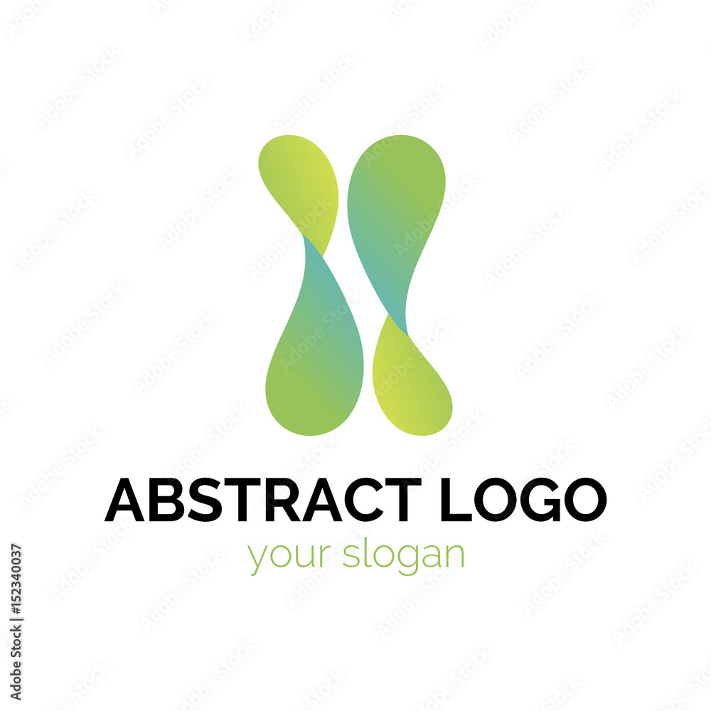 Two green curved elements, abstract vector logo template for communications companies, high-tech innovation. Creative business logotype. EPS10. Two green curved elements, abstract vector logo template for communications companies, high-tech innovation. Creative business logotype. EPS10.