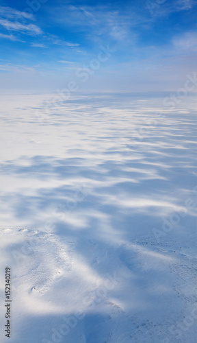 Winter tundra from above