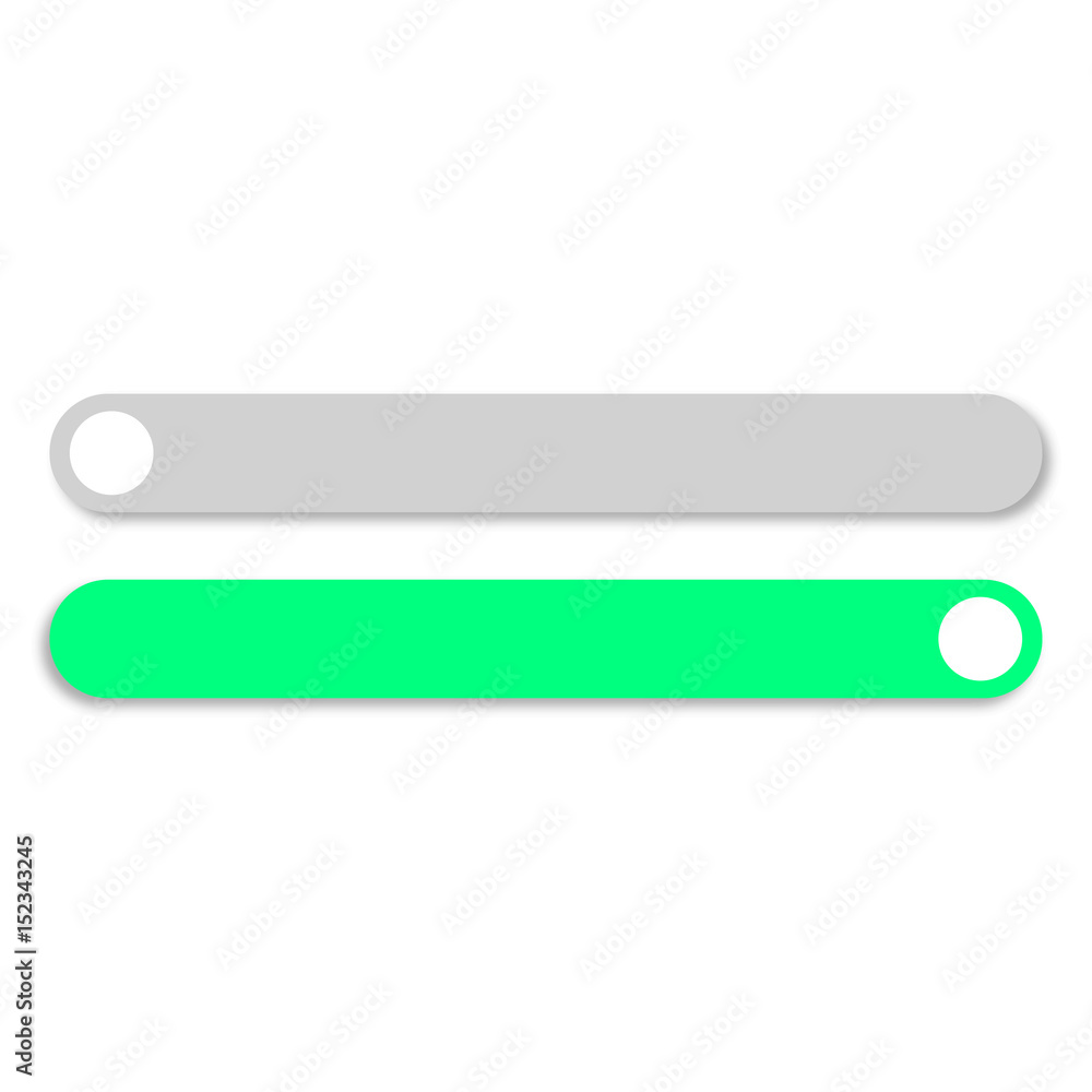 Switch vector icon, gray on, green off Switch vector icon, gray on, green off