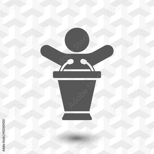 lectern with microphone icon stock vector illustration flat design