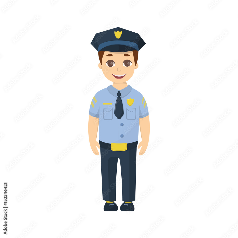 Cartoon kid policeman.