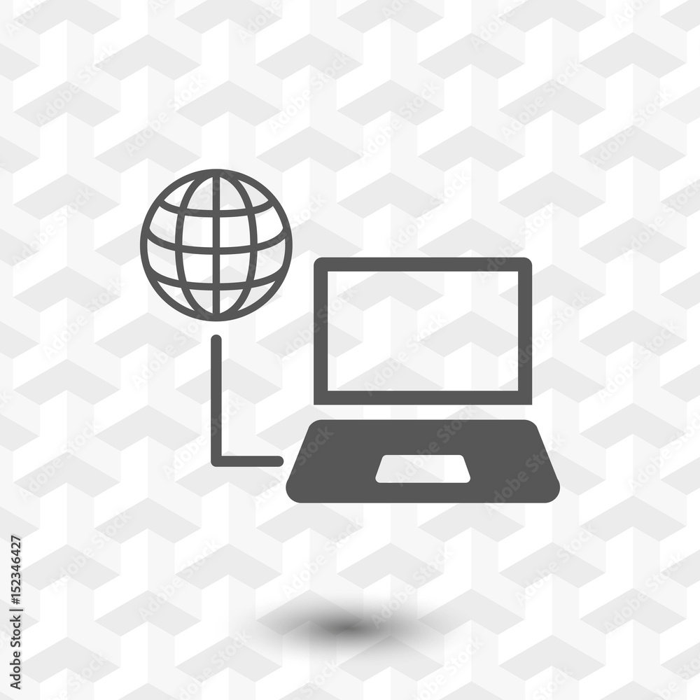 laptop globe icon stock vector illustration flat design laptop globe icon stock vector illustration flat design