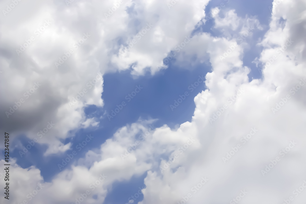 Panorama view of blue sky and clouds.