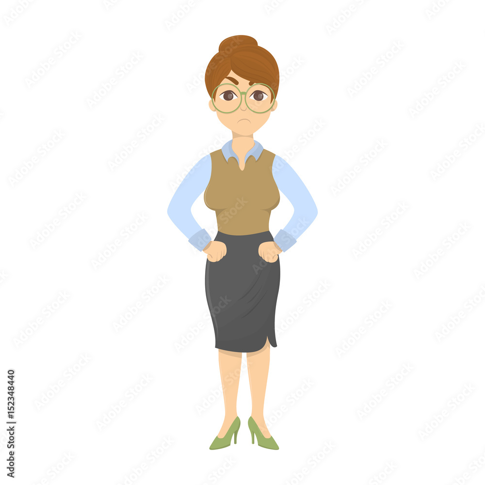 Isolated angry teacher. Isolated angry teacher.