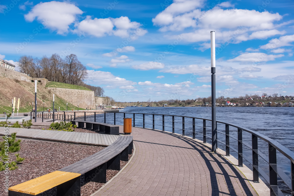 Narva town and river. Estonia, EU