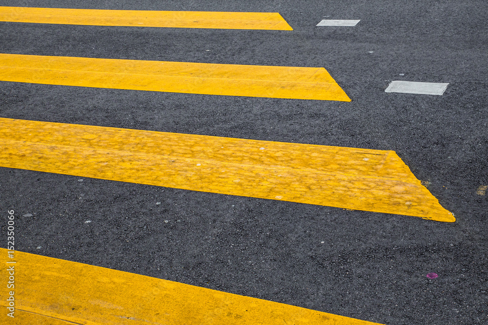 Yellow painted crosswalk road line markings Stock Photo Adobe Stock