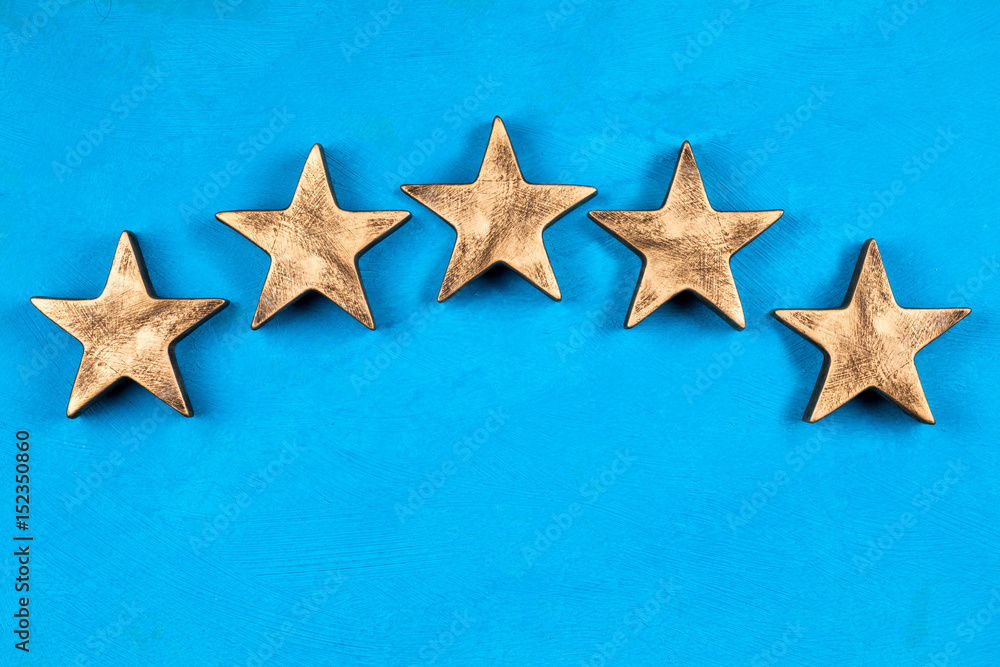 Five stars on dark background Five stars on dark background