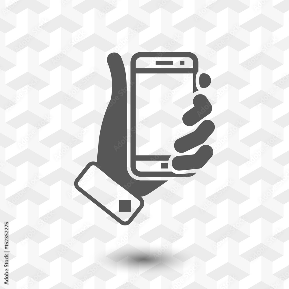 Vecteur Stock phone in hand icon stock vector illustration flat design Adobe Stock