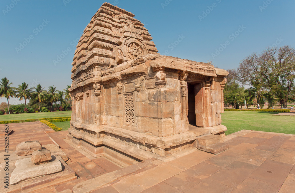 Hindu temple of Pattadakal, Karnataka. UNESCO World Heritage site with stone carved structures of 7th century, India