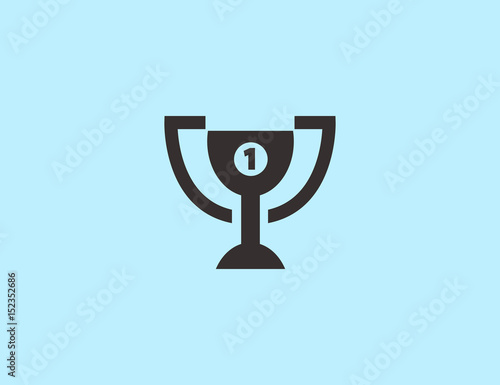Flat vector winner first victory trophy sign