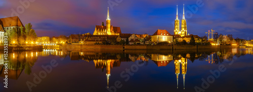 Wroclaw, Poland- Panorama of the historic and historic part of the old town "Ostrow Tumski"