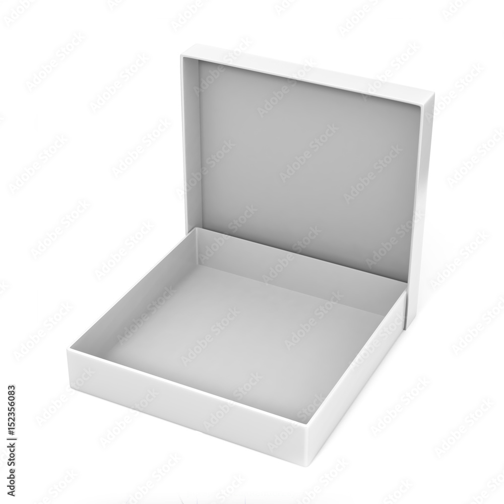 Realistic Package Cardboard open gift Box on white background. For small items and other things. 3d render illustration. Realistic Package Cardboard open gift Box on white background. For small items and other things. 3d render illustration.