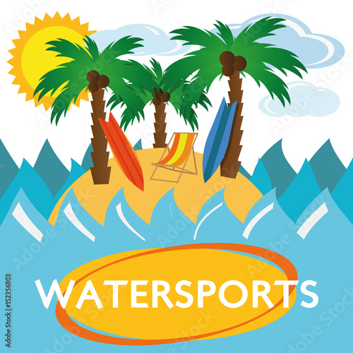 Illustration flat design watersports