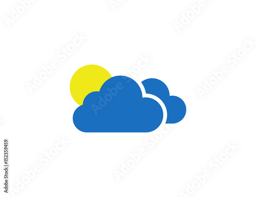 Flat web vector partly cloud weather condition
