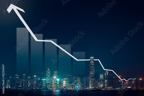 Business growth concept with city scape background