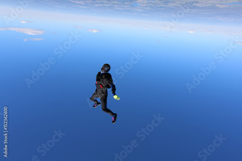 Skydiver in head down position