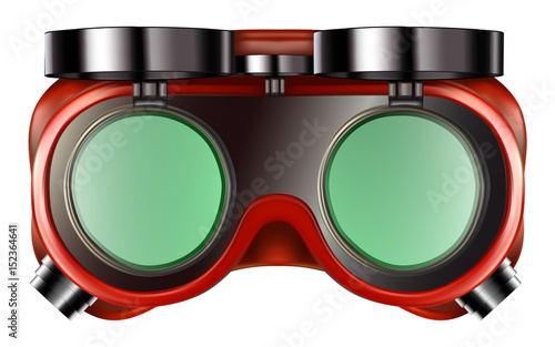 Welder safety glasses isolated on white