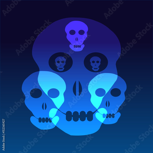 Skulls isolated on dark background