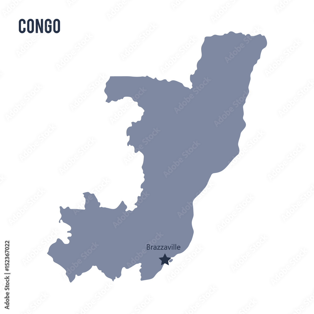 Vector map of Congo isolated on white background.