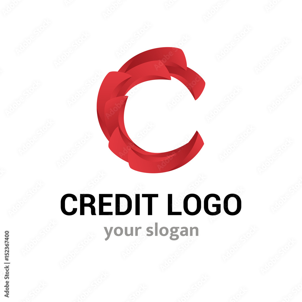 Finance abstract vector logo template for business company or identity. Symbol concept for financial business service, credit union, lending agency, insurance. 3d letter C. Finance abstract vector logo template for business company or identity. Symbol concept for financial business service, credit union, lending agency, insurance. 3d letter C.
