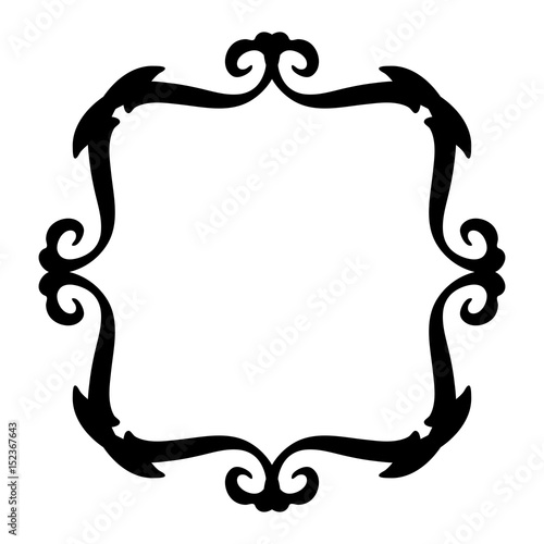 vintage frame black on white