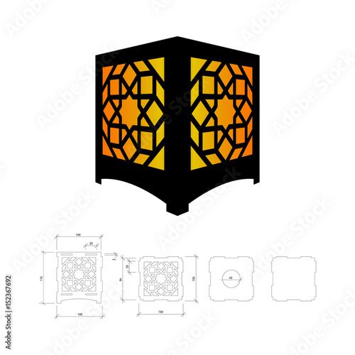  Cut out template for lamp