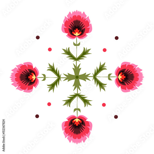 Kwiaty - ludowy wzór / folk cut-out art