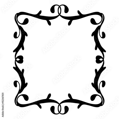 vintage frame black on white