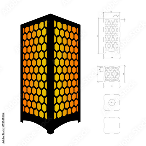 Cut out template for lamp