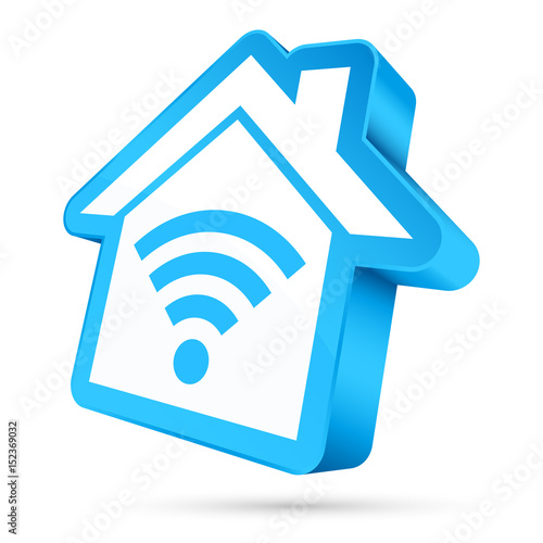 Blue House Icon WiFi
