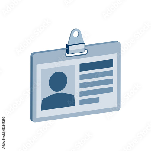 ID Card symbol. Flat Isometric Icon or Logo. 3D Style Pictogram for Web Design, UI, Mobile App, Infographic.