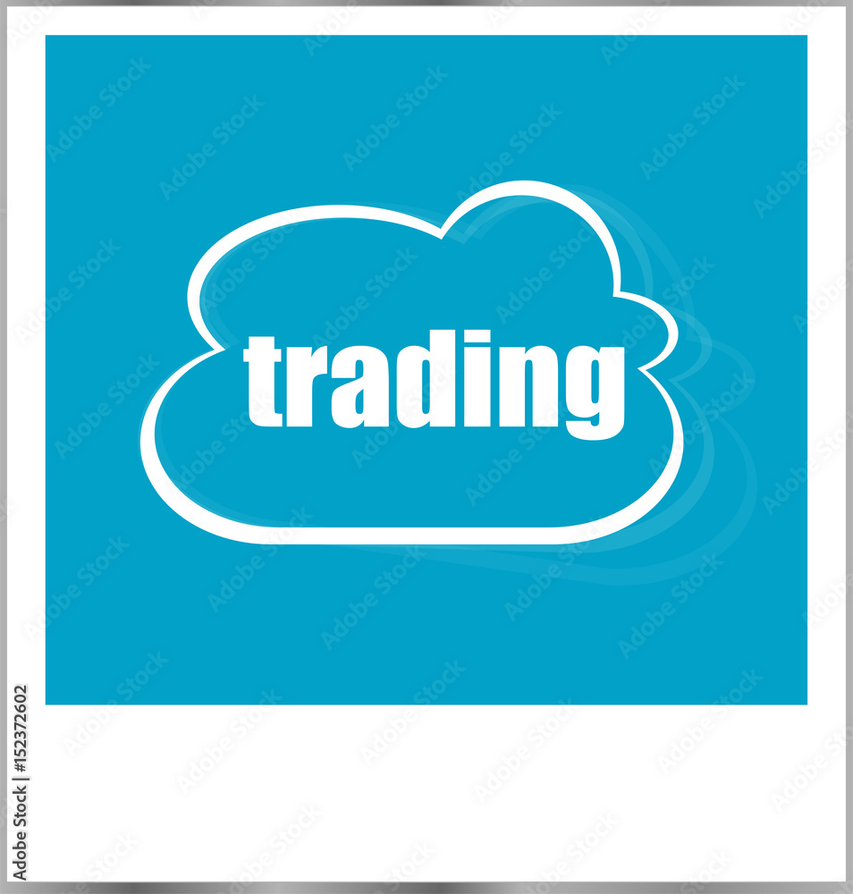 trading word business concept, photo frame isolated on white trading word business concept, photo frame isolated on white