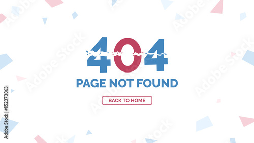 404 Error, Page not found with return home button, webdesign vector