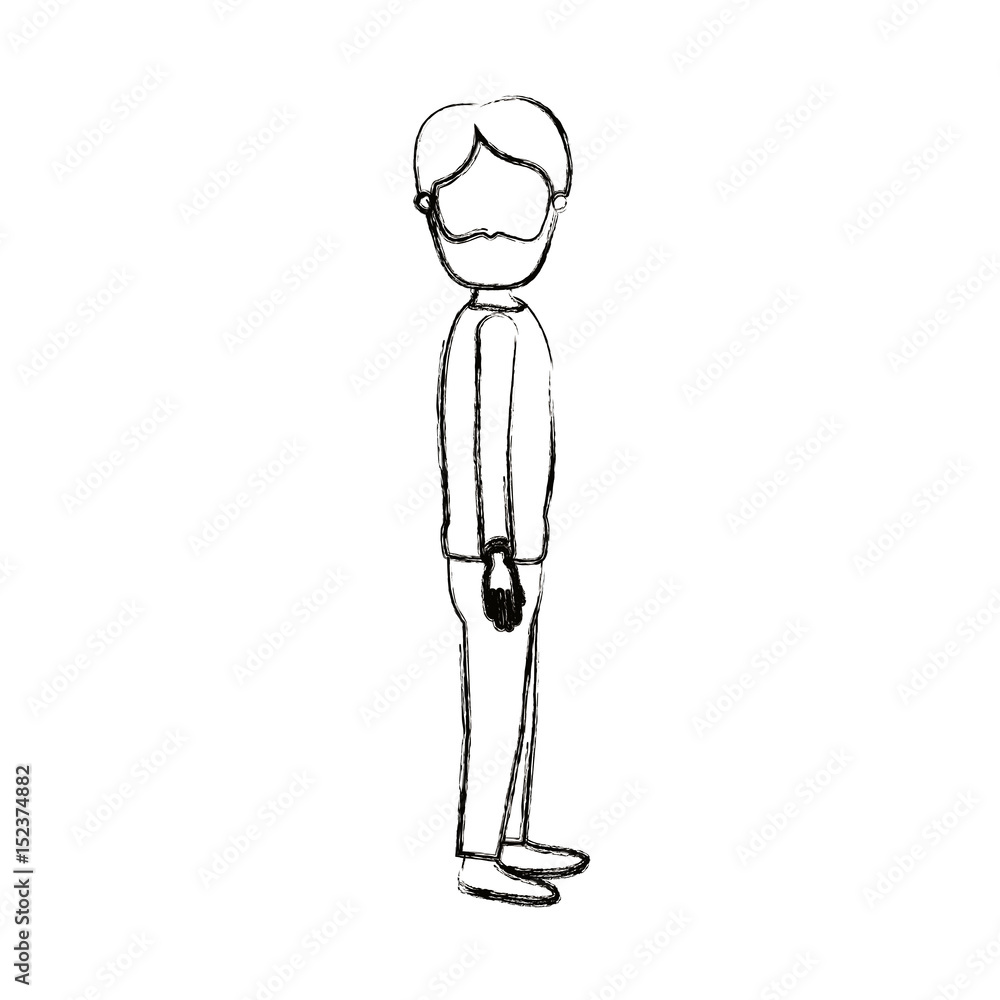blurred silhouette cartoon full body faceless man bearded looking to side vector illustration blurred silhouette cartoon full body faceless man bearded looking to side vector illustration