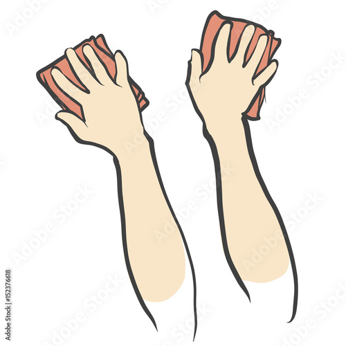 Hands and Rags isolated Sketch