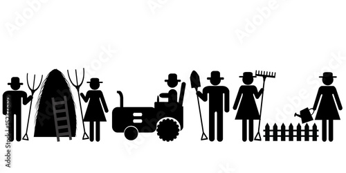 Farm farmer worker pictograms