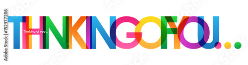 THINKING OF YOU Colourful Overlapping Letters