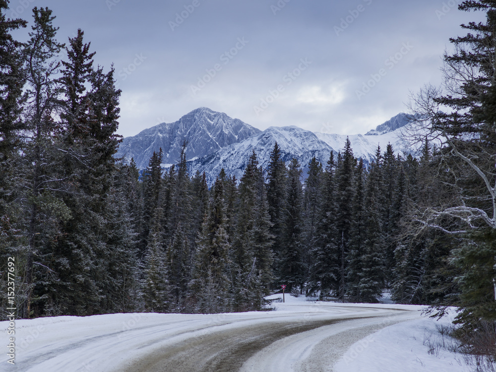 Winter in the mountains, Jasper National Park, Jasper Alberta Winter in the mountains, Jasper National Park, Jasper Alberta