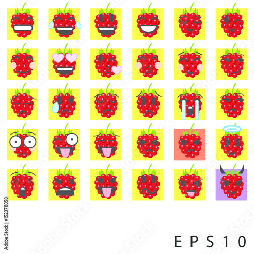 Berry emoji emoticon icon set