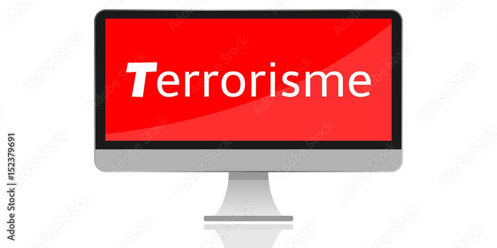Monitor with text against white background Monitor with text against white background