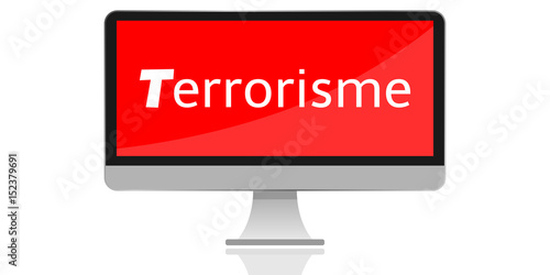 Monitor with text against white background