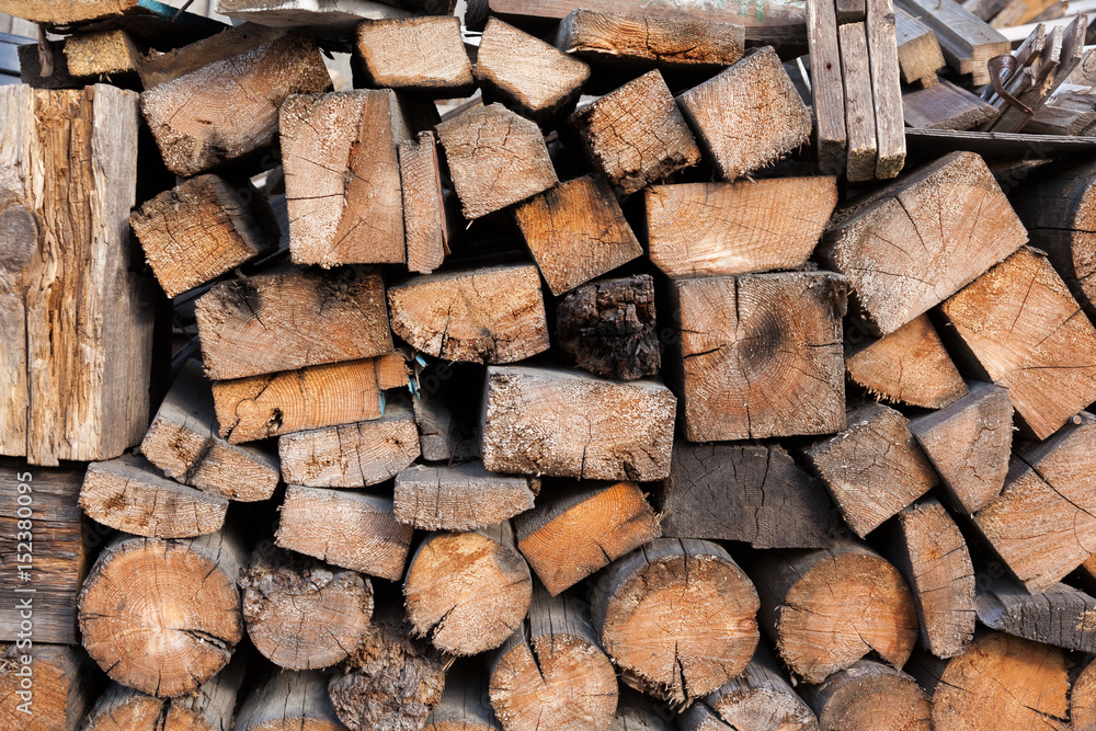 A stack of old firewood