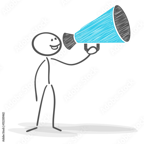 Stickman with megaphone