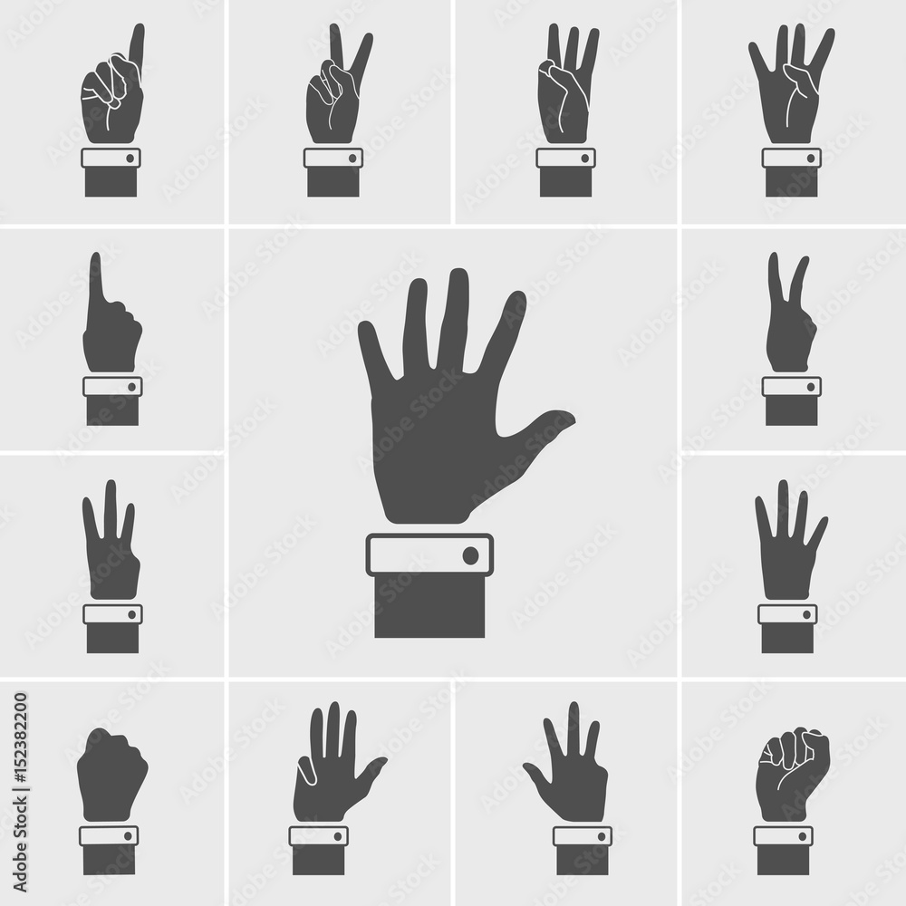 Fototapeta premium hand icons set