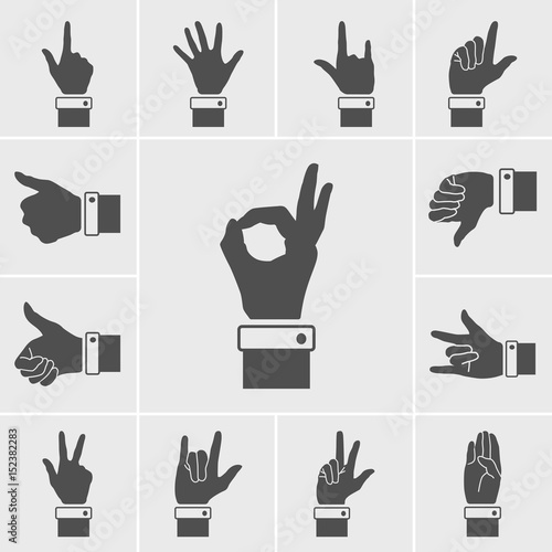 hand icons vector set