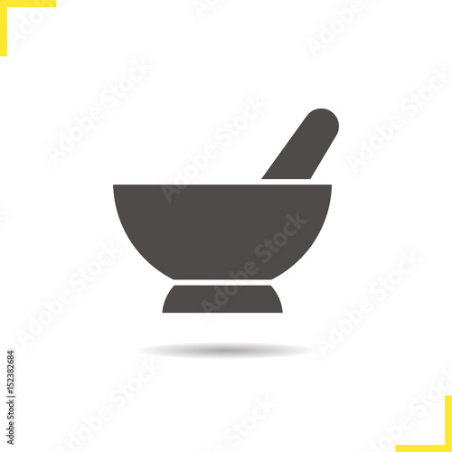 Mortar and pestle glyph icon