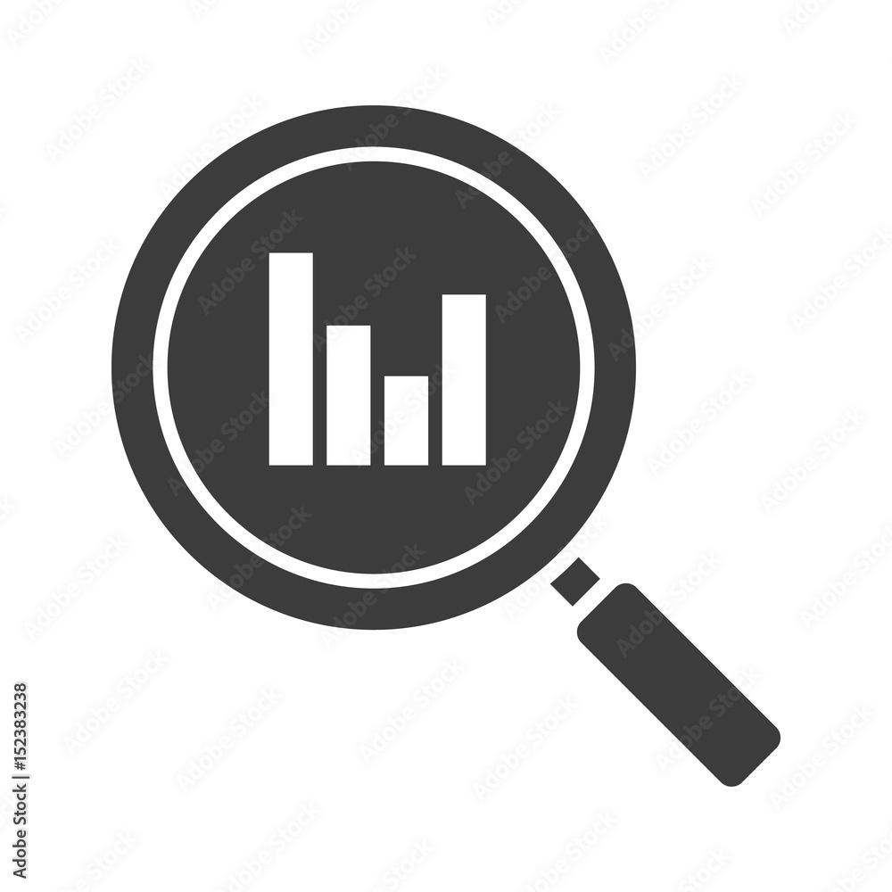 Statistics search glyph icon Statistics search glyph icon